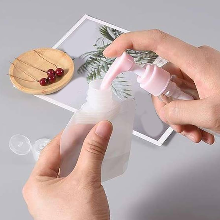 Set Of 2 Portable Travel Refillable Liquid Pouch, Transparent Multipurpose Hand Cream Pouch, Leakproof Refillable Bag Set Of 2 Portable Travel Refillable Liquid Pouch, Transparent Multipurpose Hand Cream Pouch, Leakproof Refillable Bag